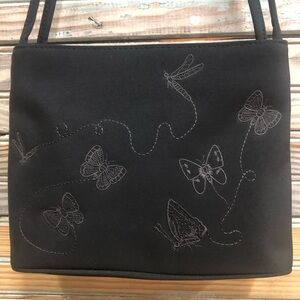 Black Embroidered Women Bag